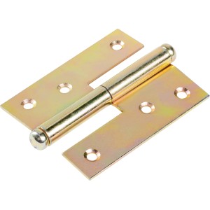Gelb verzinktes Aushebescharnier, rechts, 80x65mm, für bewegliche Verbindungen.