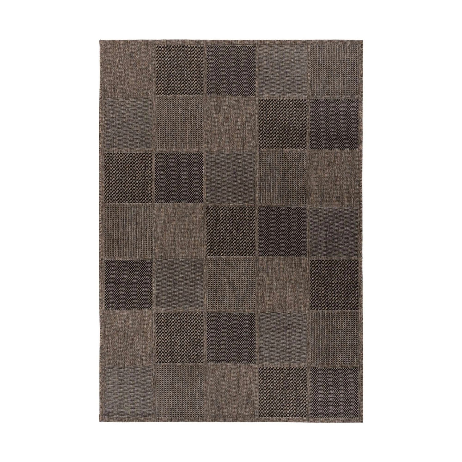 MeGusta Flachflor Teppich Modern Grau - Braun Polypropylen 80x150 cm Paula günstig online kaufen