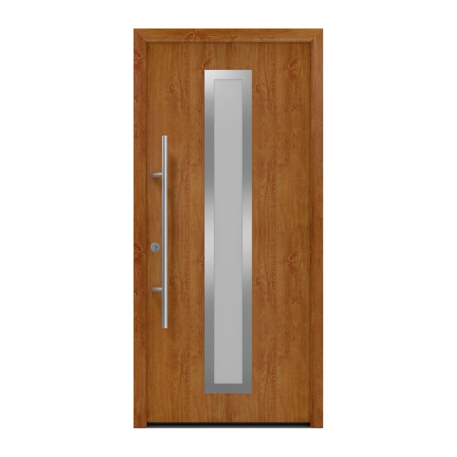 EcoStar Haustür Isopro Secur IPS 700S Golden Oak 110 cm x 210 cm DIN L günstig online kaufen