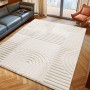 Ayyildiz Kurzflorteppich Art 1121 in Creme mit 3D-Relief und skandinavischem Design, 200x290 cm.