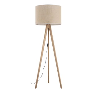 Licht-Erlebnisse Dreibein Stehlampe 145 cm Klein Holz Stoff E27