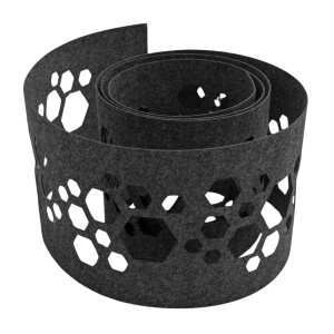 zaunzu Sichtschutz Vlies Dekor Hexagon, schwarzgrau, 2,55m Rolle für Doppelstabmattenzaun.