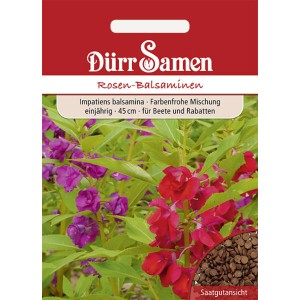 Dürr Samen Rosenbalsaminen Mischung, farbenfrohe, einjährige Blumensamen für Beet und Rabatten.