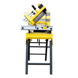 BAMATO STRM-355 Steintrennmaschine, gelb-schwarz, Seitenansicht. Robuste Baumaschine für Nassschnitte von Stein.