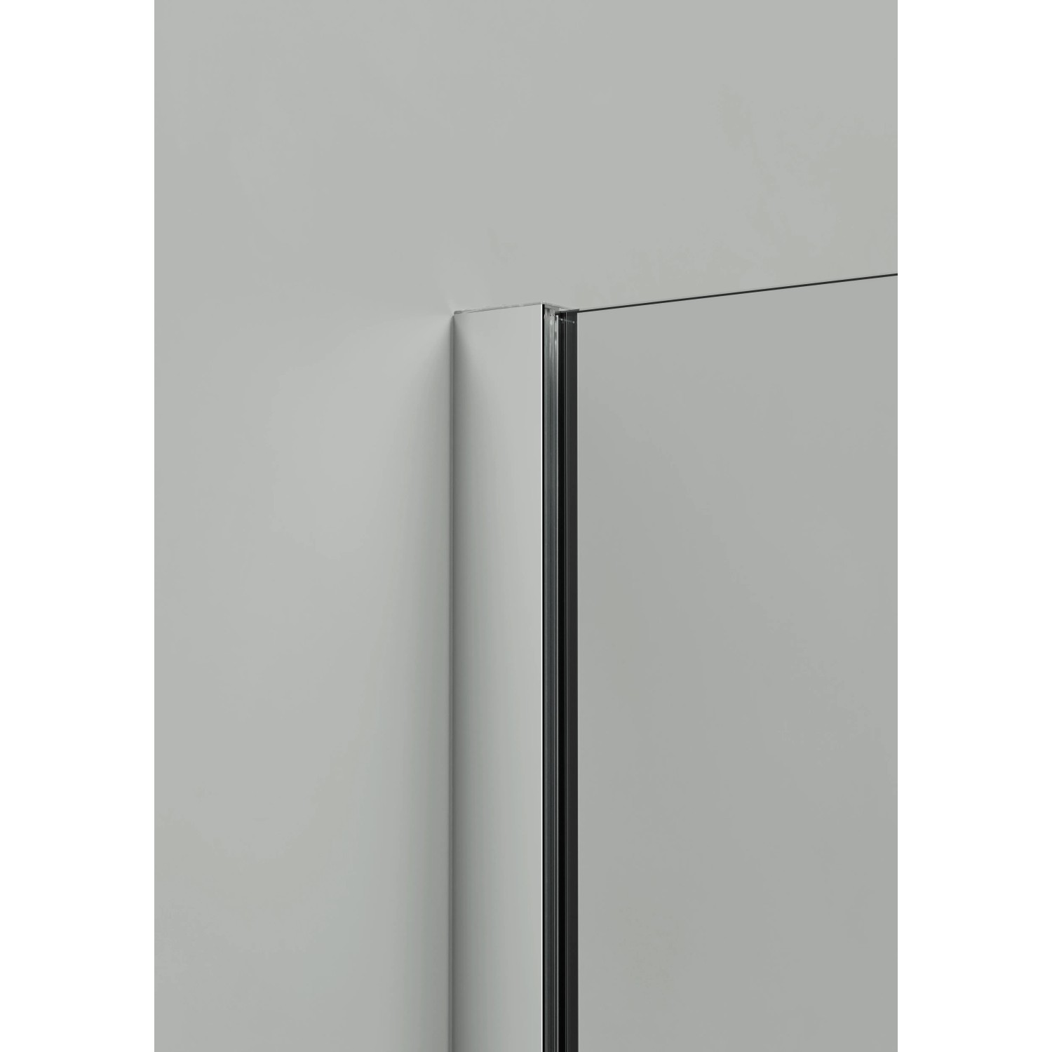 Hüppe Design Pure Seitenwand, 100x200cm, Silber matt, Detailansicht der Wandbefestigung.