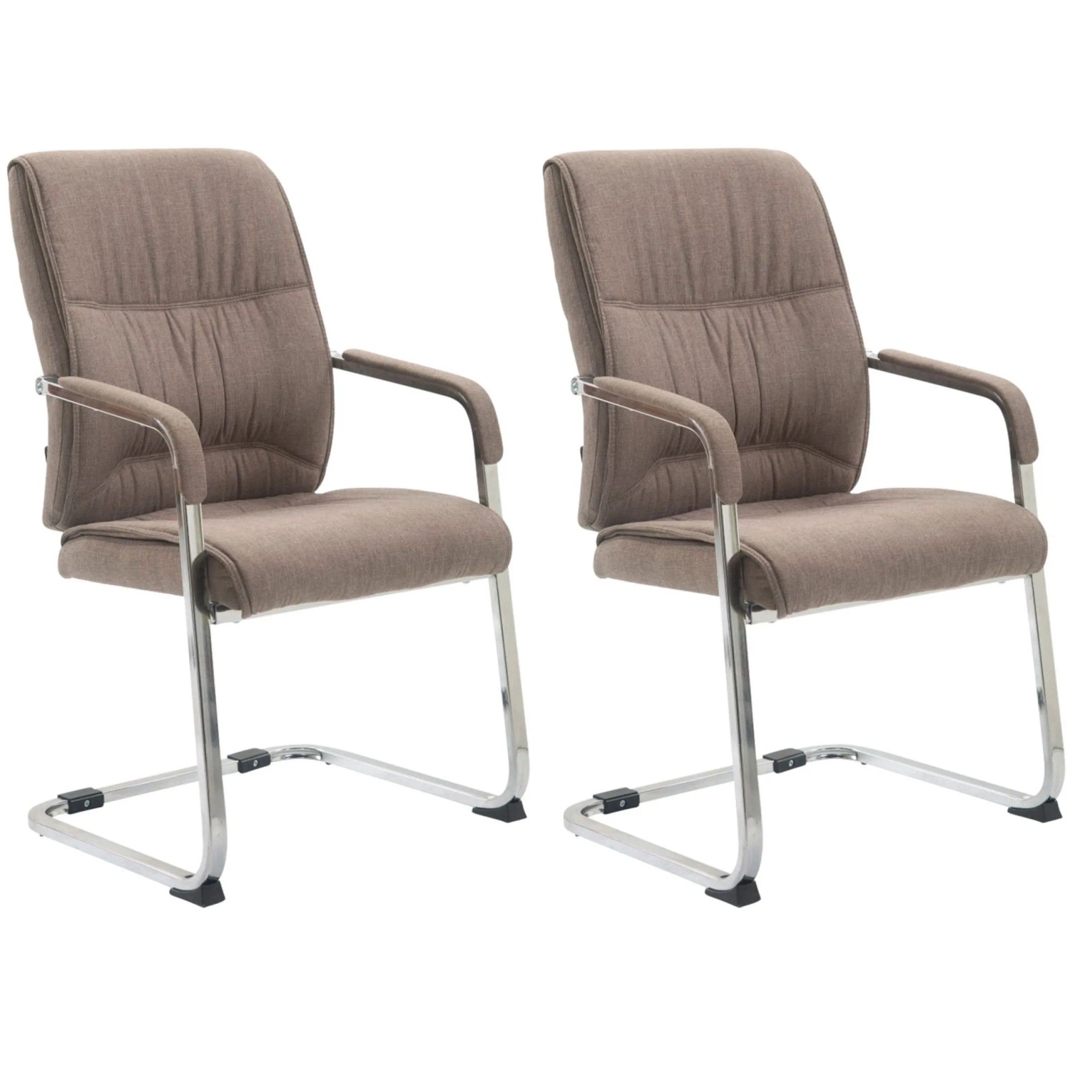 CLP 2er Set Freischwinger XXL Anubis Stoff Taupe