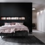 Schwarzes Schöner Wohnen Vorhangschienen-Set Emilia, 1-läufig, 230 cm, in Schlafzimmer-Szene.
