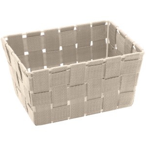 Beiger Wenko Aufbewahrungskorb Adria Mini Long aus robustem Polypropylen.