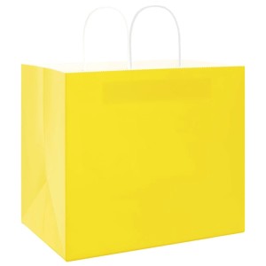 vidaXL Papiertragetaschen 50 Stk mit Henkeln Gelb 32x22x28 cm 4101778