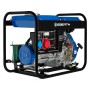 EBERTH 5000W Notstromaggregat mit Dieselmotor und 3-Phasen-Anschluss in blau/schwarz.