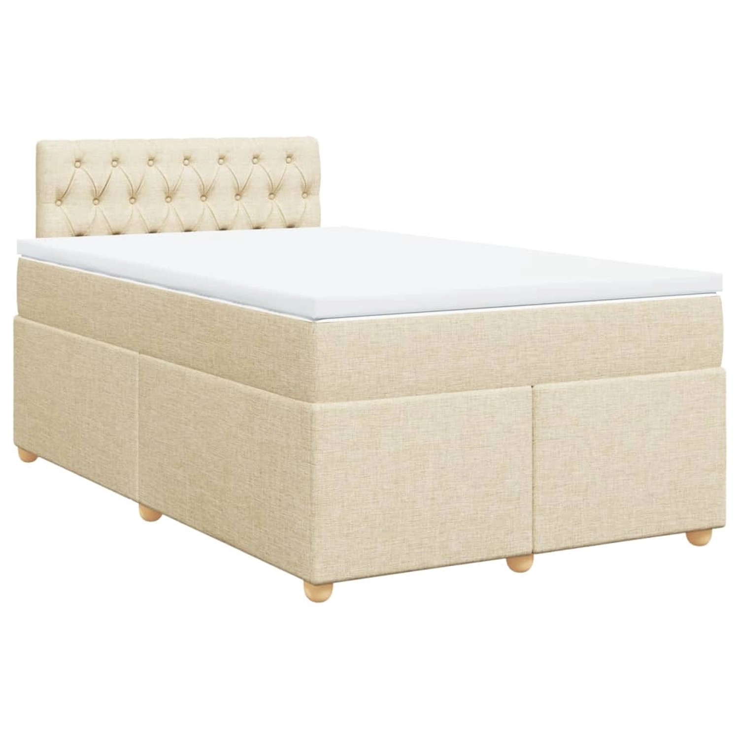 vidaXL Boxspringbett mit Matratze Creme 120x200 cm Stoff 3286659 günstig online kaufen