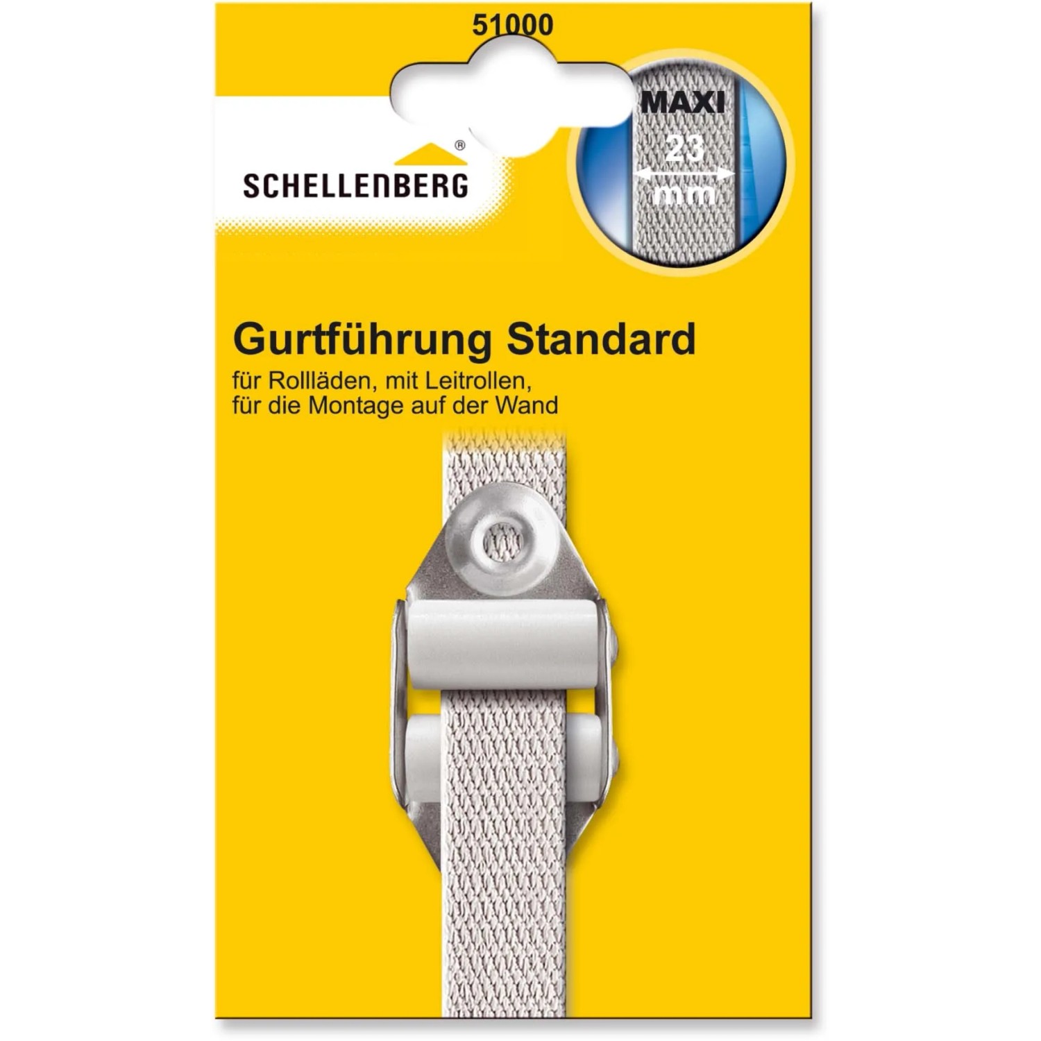 Schellenberg Rollladen Gurtführung Standard Maxi, 45mm, weiß. Gurtbandführung mit Rollen für Rollläden.