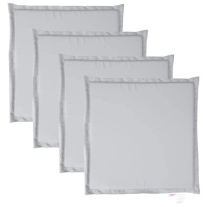 4er Set vidaXL Garten-Sitzkissen, hellgrau, quadratisch, 45x45x2 cm. Bequeme Kissen für Gartenstühle.