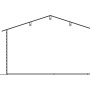 Skan Holz Gartenhaus Alicante 2: Skizze mit Maßen (Höhe 258 cm) des Holz-Gartenhauses.