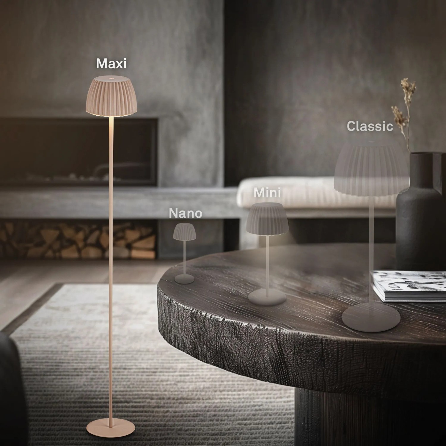 Brilo Akku-Stehleuchte Riffle Dimmbar Touch Lichtkante Beige_11