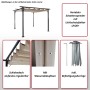 Graue MCW Pergola 3,5x3,5m mit stufenlos regulierbarem Schiebedach und Zubehör.