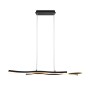 Moderne Trio LED-Pendelleuchte Blaze, 1-flammig, in Messing Matt und Schwarz, 107,5 cm breit.