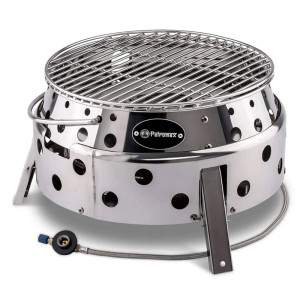 Petromax Atago Gasgrill aus Edelstahl, kompakter Campinggrill mit Piezo-Zündung und Grillrost.