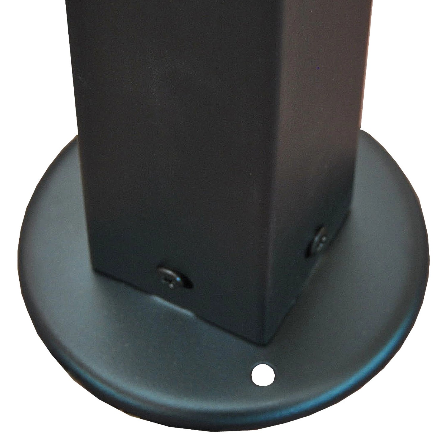 Detailaufnahme: Fuß einer grünen MCW Pergola Beja 3x4m Terrassenüberdachung.