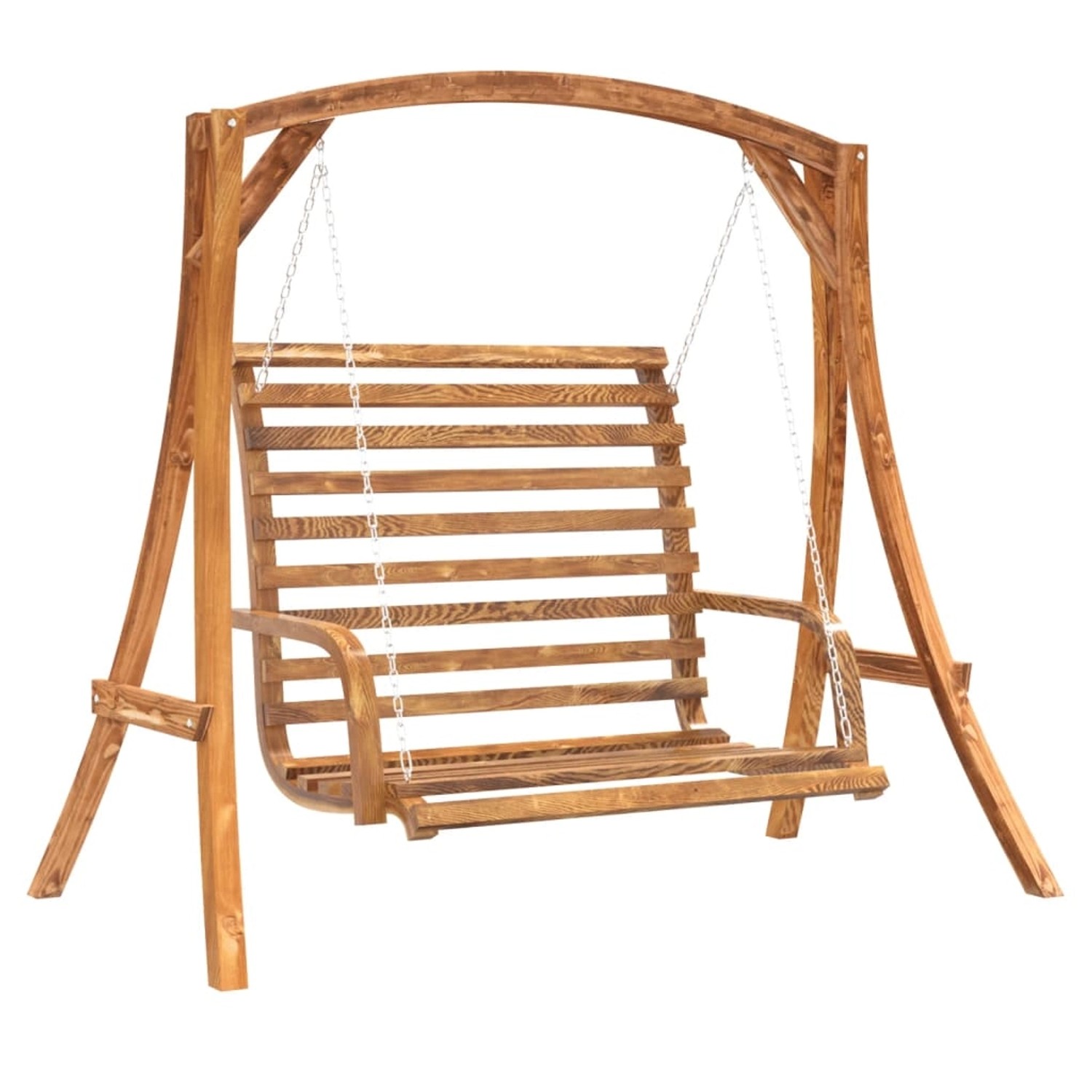 vidaXL Hollywoodschaukel Massivholz Fichte mit Teak-Finish 3200616 günstig online kaufen