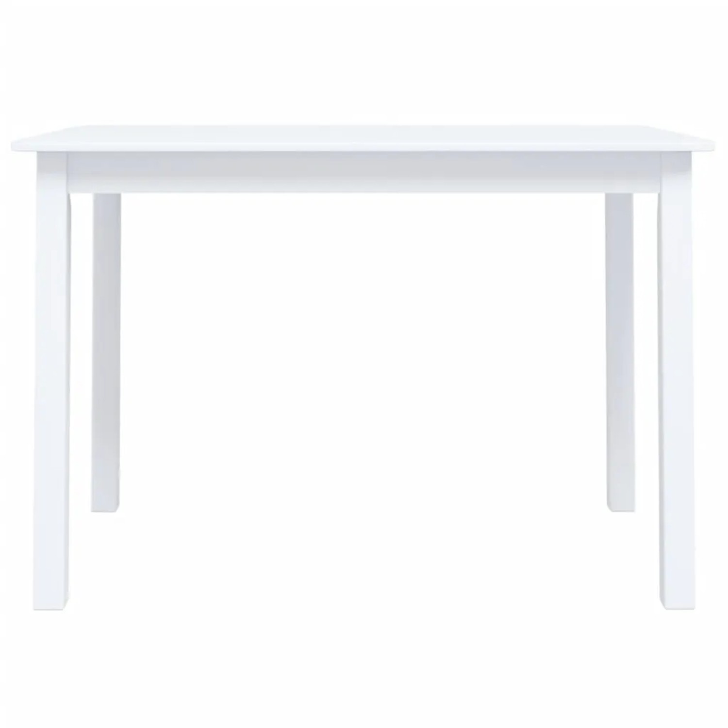 Weißer vidaXL Esstisch (114x71x75 cm) aus massivem Gummiholz für Esszimmer und Küche.