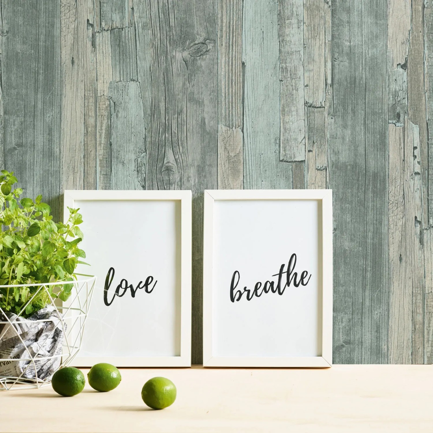 Bricoflor Vliestapete in Grau-Blau mit Holzoptik im Used-Look für Wohnzimmer und Küche.
