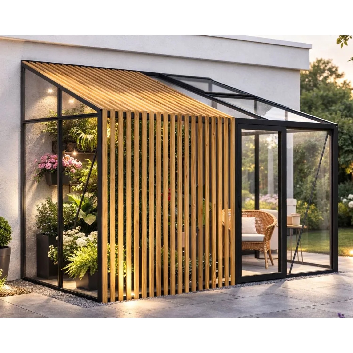 Bloomcabin Premium-Qualität Gewächshaus Wandgewächshaus mit Accoya Fusion GHLTAF2
