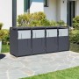 Westmann Mülltonnenbox Tonus 4, anthrazitfarbene Stahlbox für vier 240-Liter-Mülltonnen.