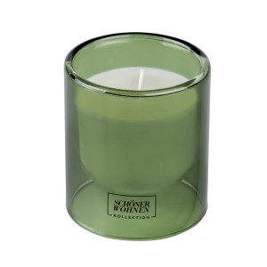 Schöner Wohnen Duftkerze Basil im grünen Glas, Ø 7,5 cm.