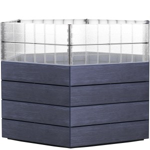 Garantia Hochbeet Ergo Turbo L 75 Wood, Kunststoff-Hochbeet mit Wachstumsmodul, Holzoptik.