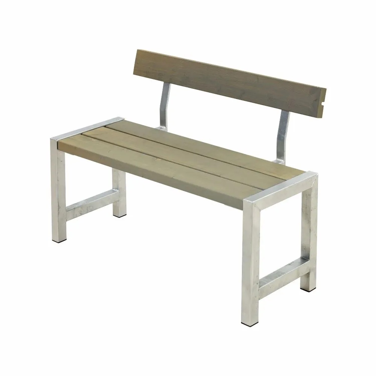 PLUS Gartenbank 127 cm Graubraun mit Rückenlehne