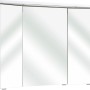 Pelipal Spiegelschrank, Weiß Glänzend, 90 cm breit, mit drei Türen und Kranzbeleuchtung.