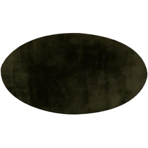 Runder, dunkelgrüner Lalee Teppich Heaven (Ø 120 cm). Kurzflorteppich aus weichem Kunstfell.