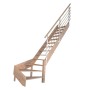 StarWood Treppe Rhodos Eiche, 1/4 gewendelt, mit Design-Geländer aus Holz und Metall.