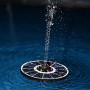 Heissner Solar-Teichpumpen-Set mit LED-Beleuchtung und Wasserspiel im Teich.