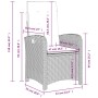 vidaXL Gartensessel mit Kissen 2 Stk Verstellbar Grau Poly Rattan 365175_11