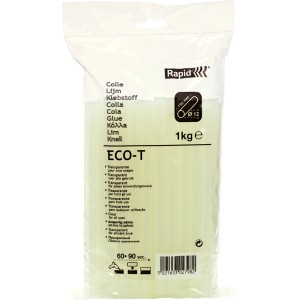 Packung transparente Rapid Heißklebesticks Universal, 12 mm Durchmesser, 1 kg.