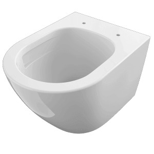 Weißes Domberg Wand-WC-Set DB1000 mit randlosem Design für einfache Reinigung.