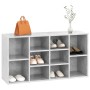 vidaXL Schuhbank in Betongrau mit 10 Fächern aus Holzwerkstoff, ideal zur Schuhaufbewahrung.
