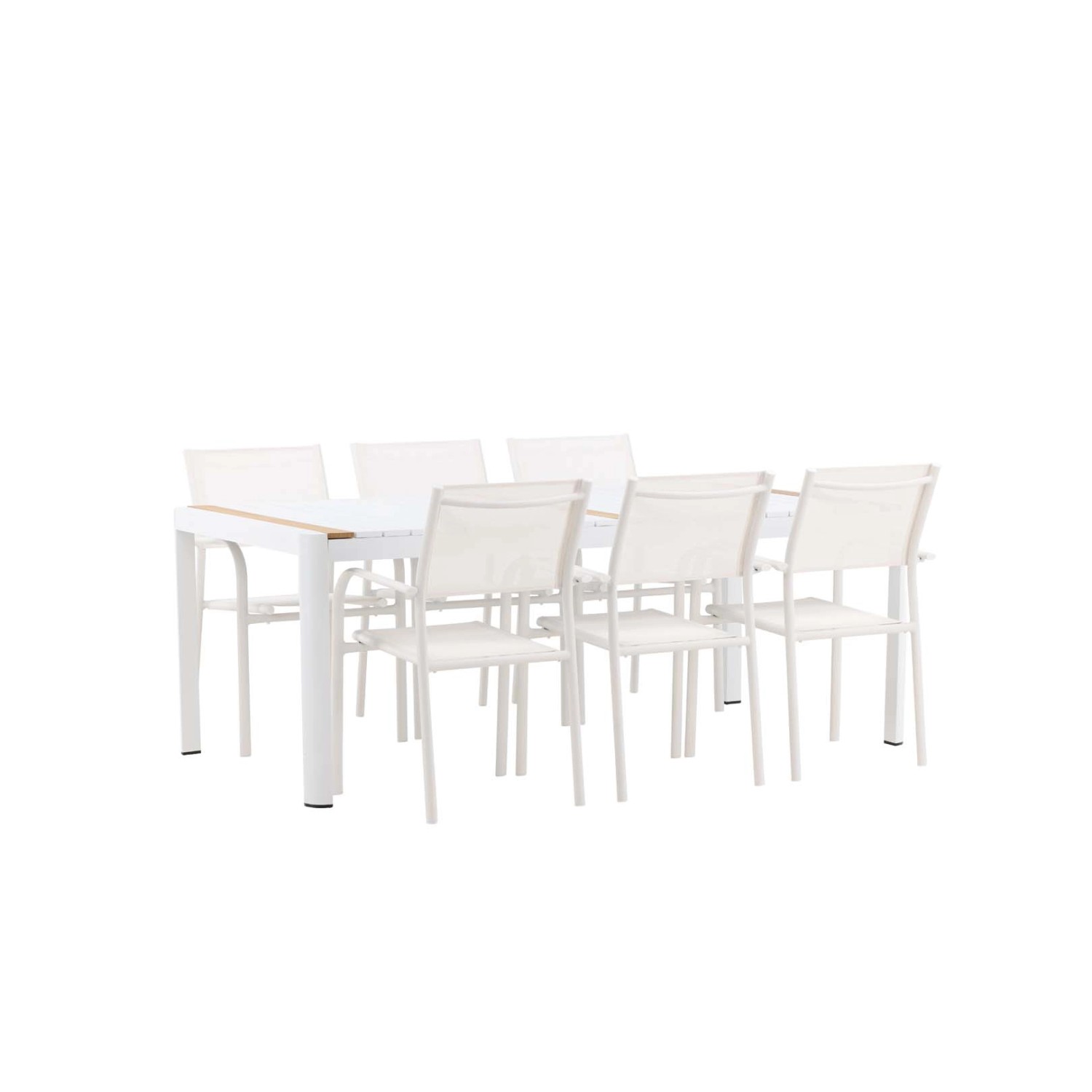 ebuy24 Togo Gartenset Tisch 100x200cm Weiß 6 Stühle Santorini Weiß günstig online kaufen
