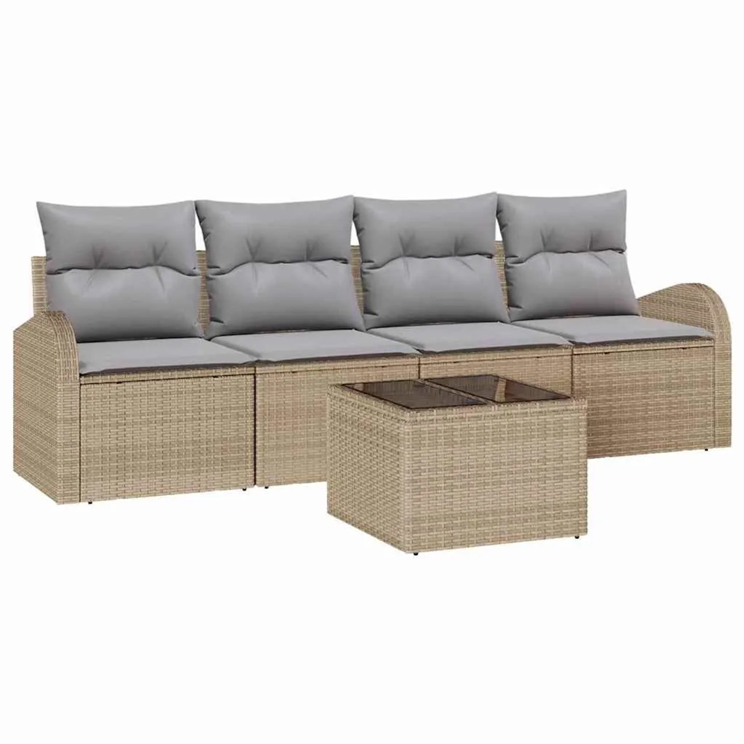 vidaXL Gartensofa-set Beige 55 x 55 x 37 cm Poly-Rattan 3345910 günstig online kaufen