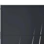 Anthrazitfarbenes Gartentor aus Stahl mit lasergeschnittenem Gras-Design. Robustes Zauntor für Garten und Terrasse.
