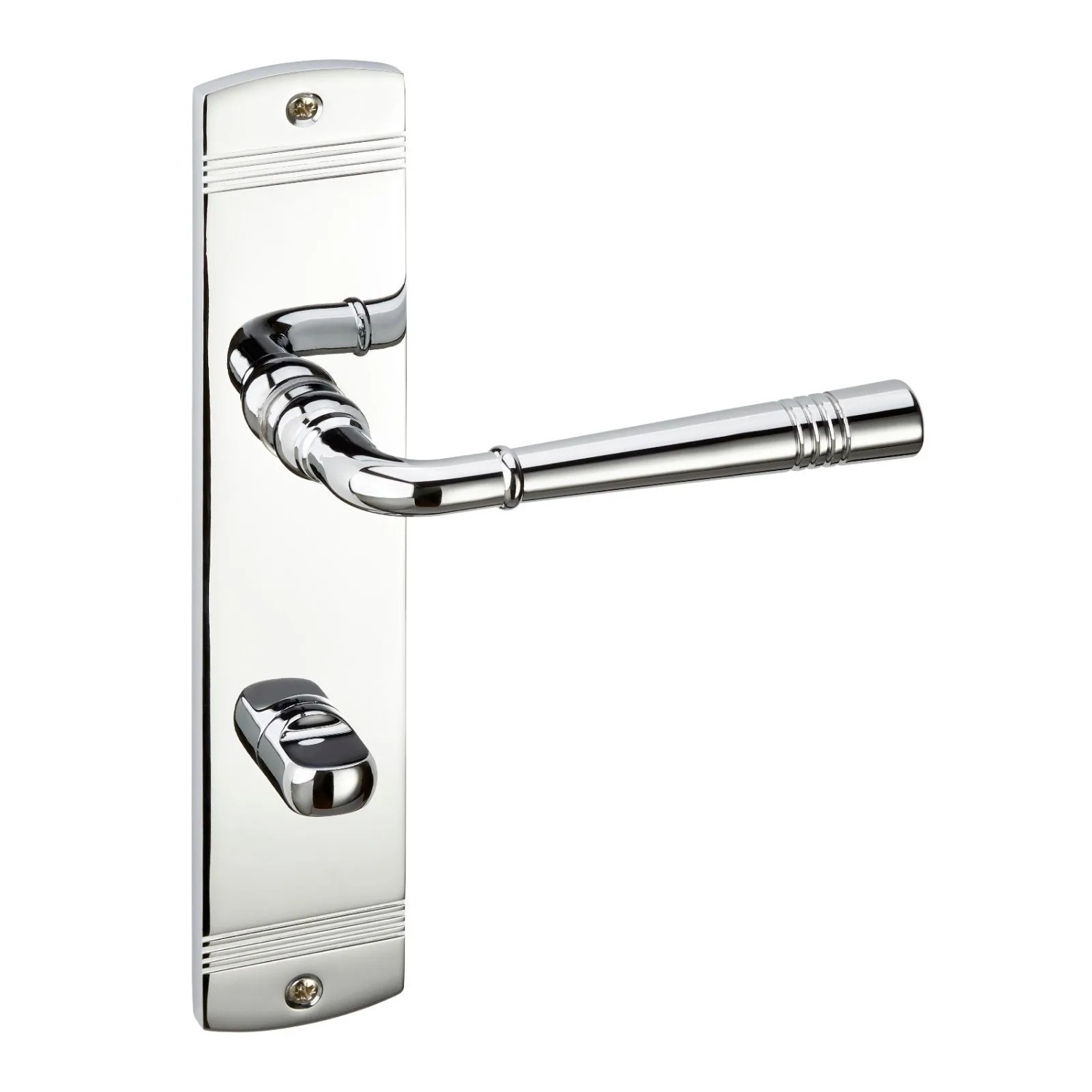 Thumbnail - SOTECH Türdrücker FREJA Chrom Poliert Langschild Bad WC mit Befestigungsmaterial