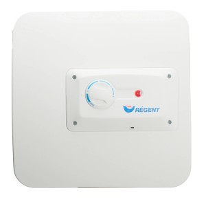 Regent Hängespeicher REG 30 O, 30 Liter, weiß, mit Temperaturregler und Kontrollleuchte.