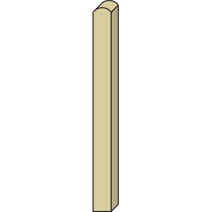 Druckimprägnierter Vierkant-Zaunpfahl mit Rundkopf, 9x9x90 cm, für Zaunbau & Sichtschutz.