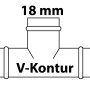 Kirchhoff CU-Reduzier-T-Stück, 15/18/15mm, blank, für Pressfittings.