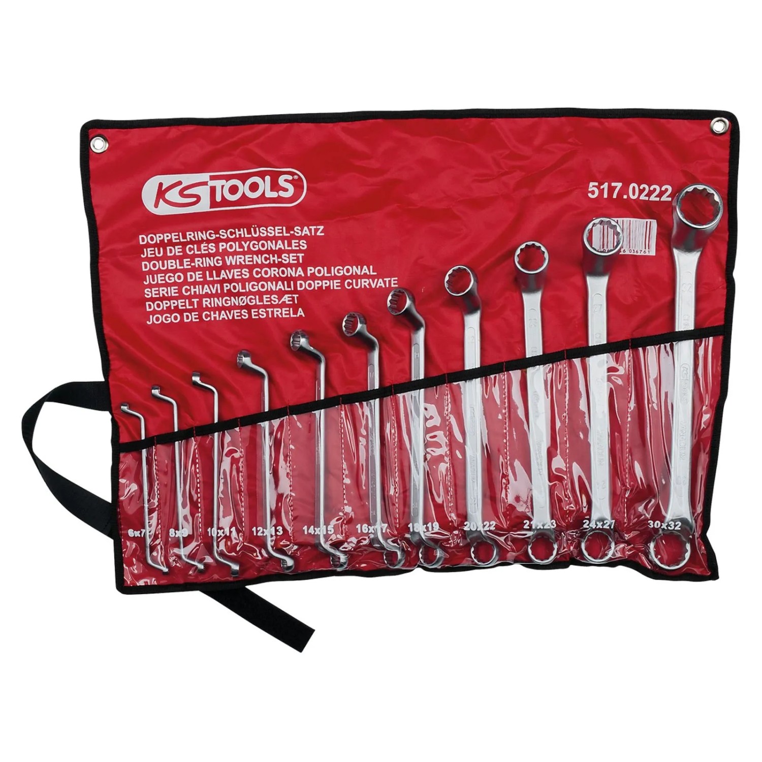 KS TOOLS Doppel Ringschlüssel Satz Gekröpft 11Tlg  6 32 Mm 517 0222