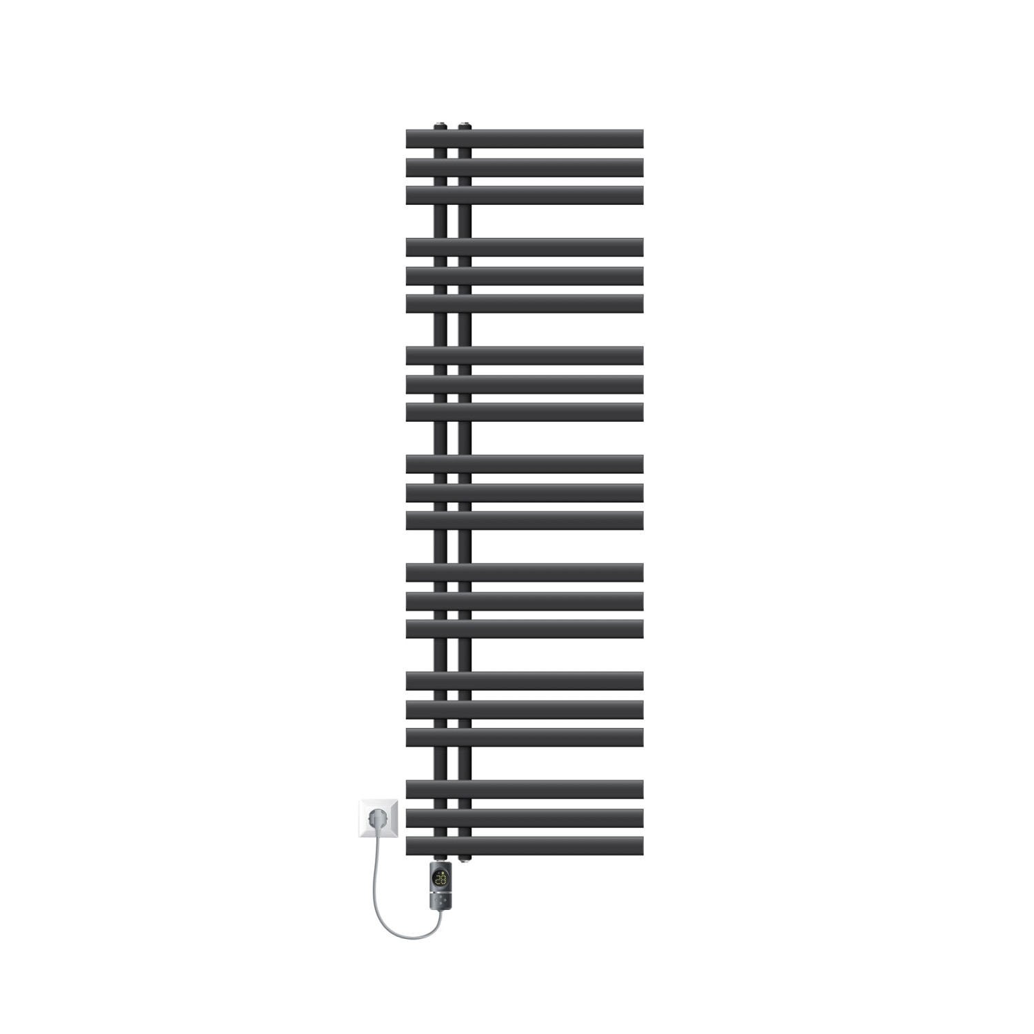 LuxeBath Badheizkörper Iron EM 500x1600mm Anthrazit mit Heizstab 900W Digit günstig online kaufen