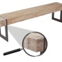 Naturfarbene Garderobenbank (180 cm) im Industrial Look mit Metallfüßen und Massivholz-Sitzfläche.