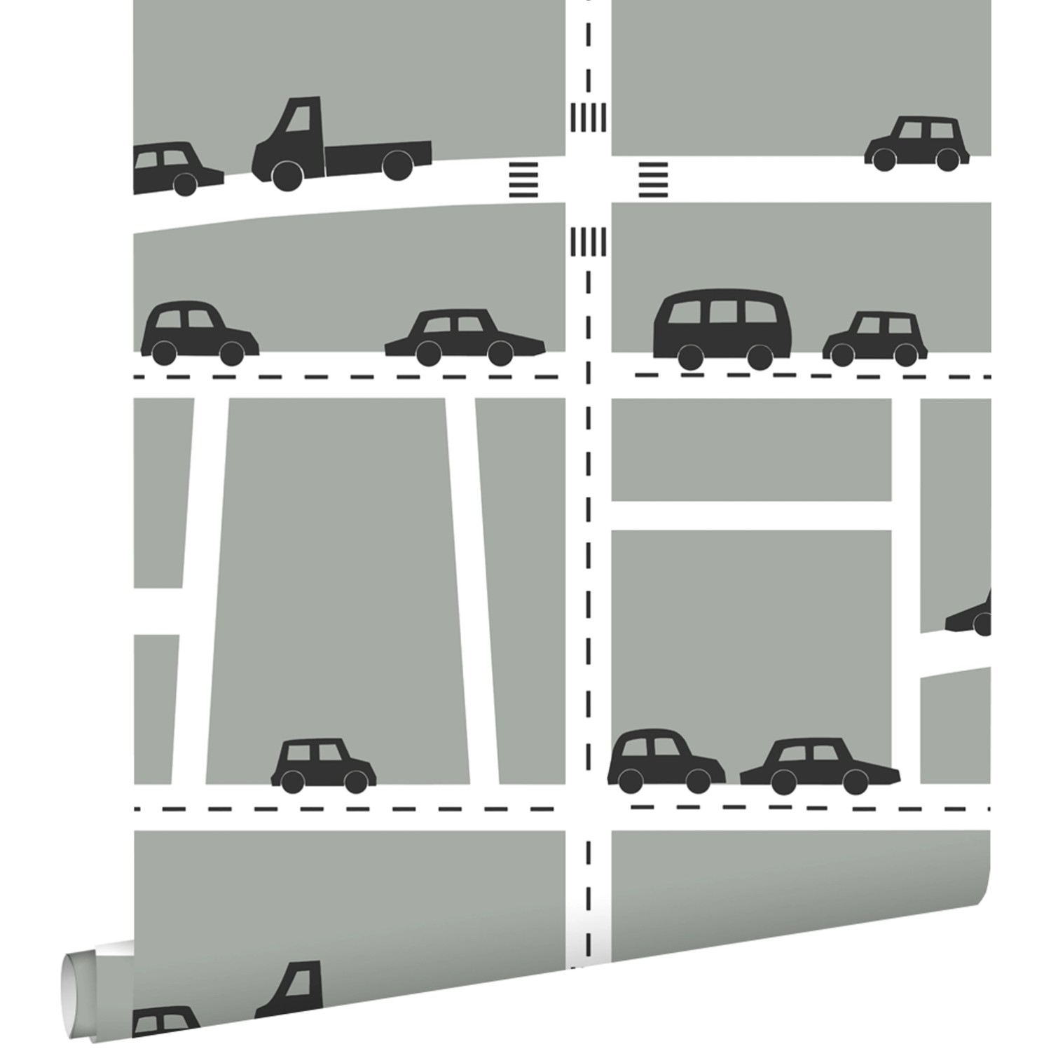 ESTAhome Tapete Autos Grau Schwarz und Weiß 53 cm x 10.05 m günstig online kaufen